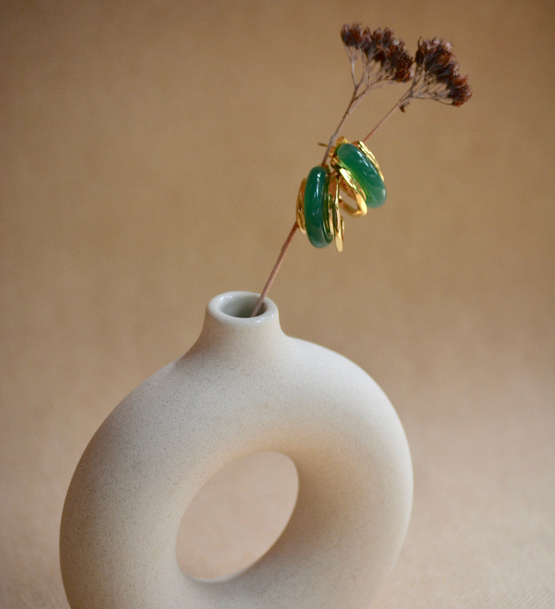 PENDIENTES AROS  VERDE RETRO