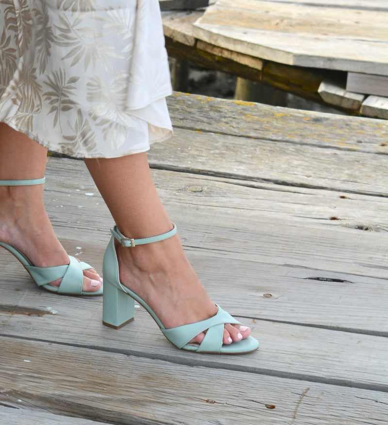 SANDALIA VERDE AGUA ELBA