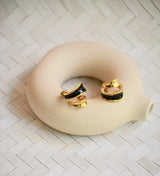 PENDIENTES AROS  ESPIRAL NEGRO