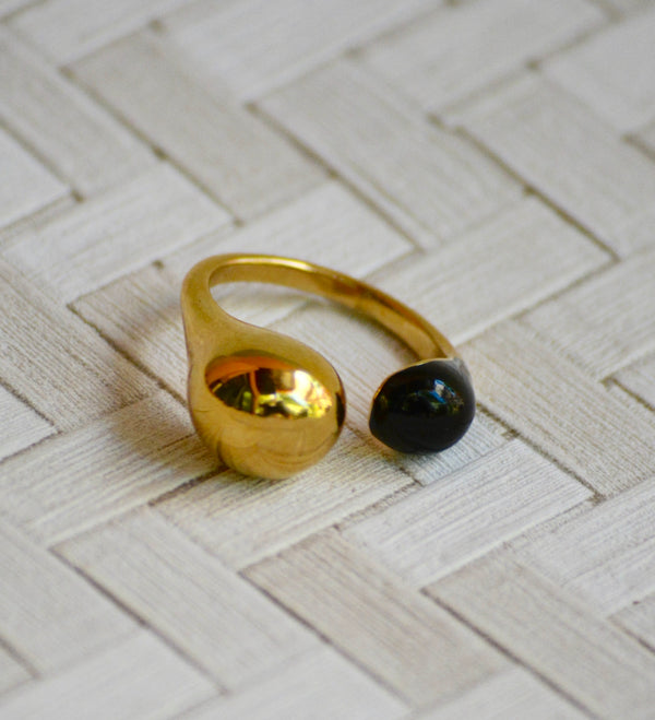 ANILLO SEMIABIERTO NEGRO