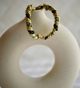 PENDIENTES AROS TRENZADOS NEGROS