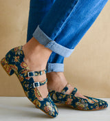 MARY JANE BROCADO  AZUL