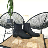 BOTIN DE PIEL NEGRO EN ACABADO PELO