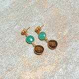 pendientes piedras verde y azul