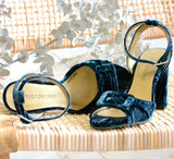 sandalia invitadas, sandalia de terciopelo Mardecleo